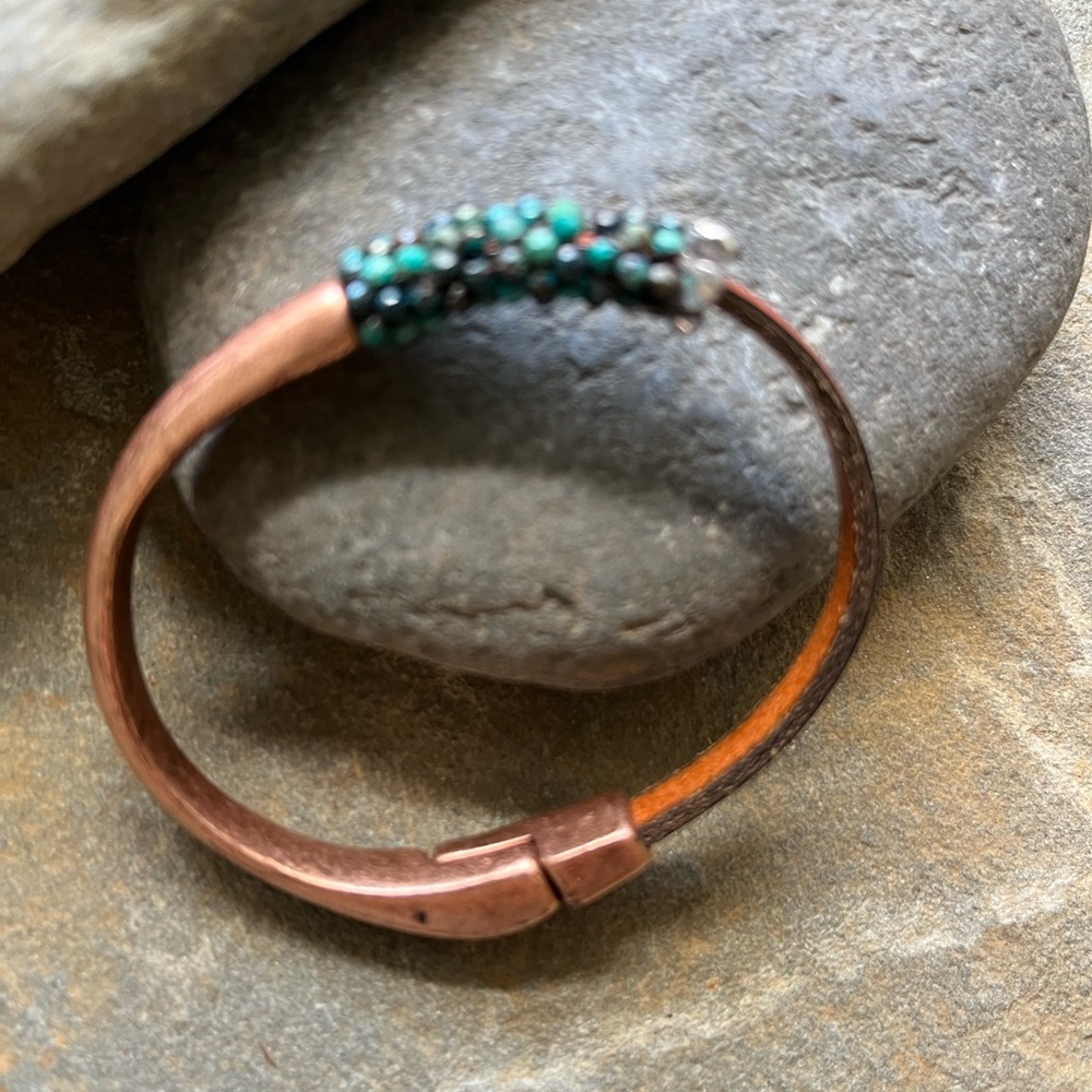 Sundance style gemstone cuff bracelet